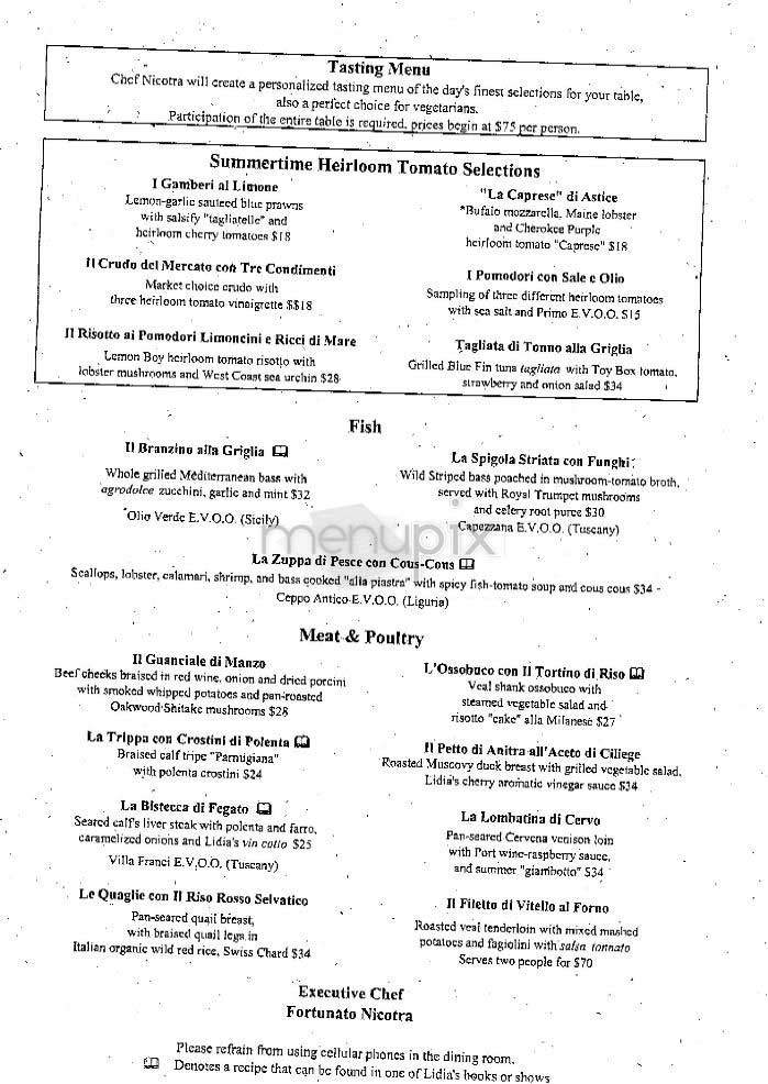 Felidia - New York, NY menu_pic