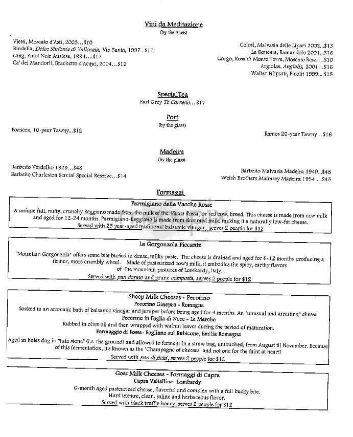 Felidia - New York, NY menu_pic