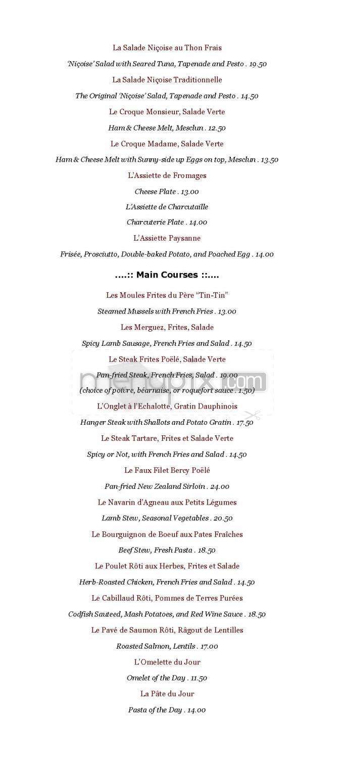 Felix - New York, NY menu_pic