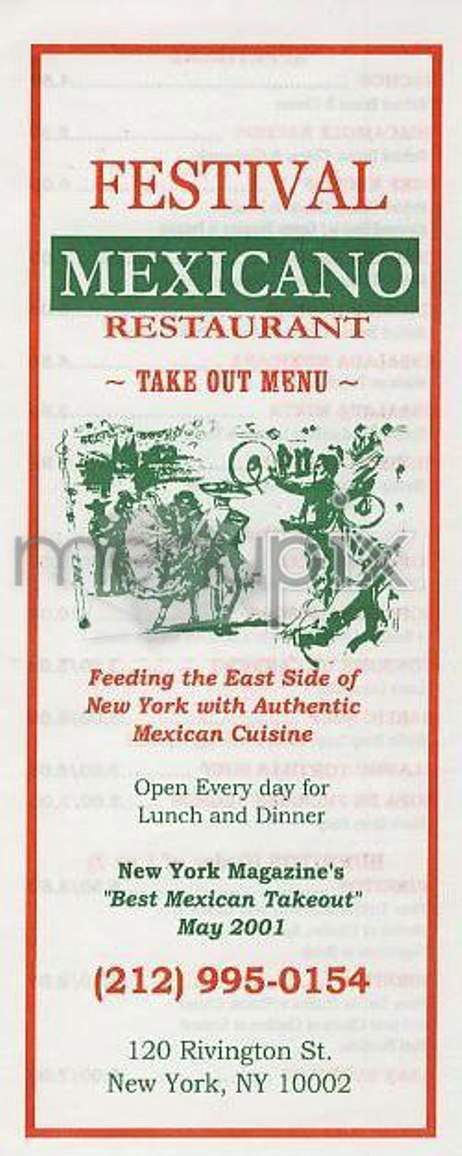 Festival - New York, NY menu_pic