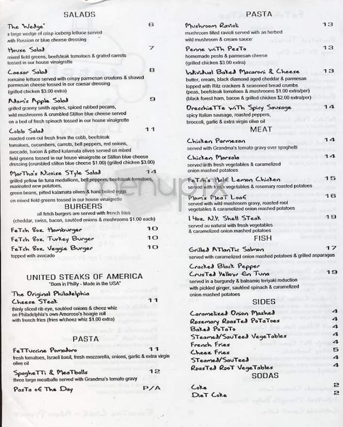 Fetch - New York, NY menu_pic