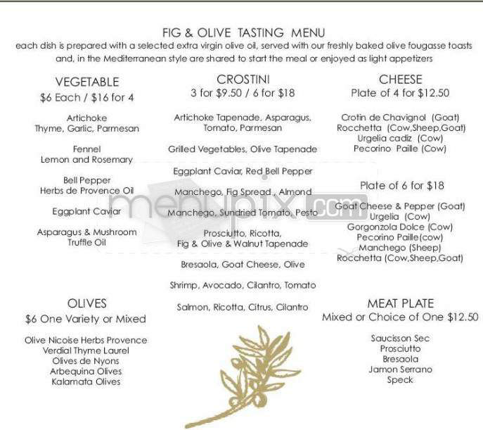 Fig & Olive - New York, NY menu_pic