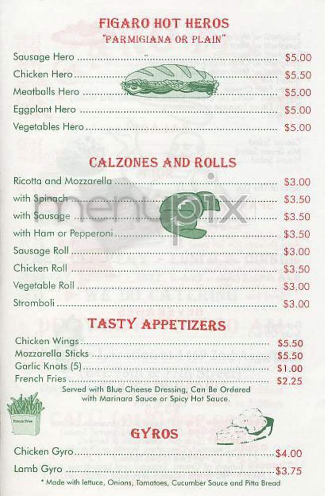 Figaro Pizza - New York, NY menu_pic