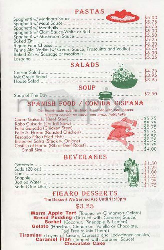 Figaro Pizza - New York, NY menu_pic