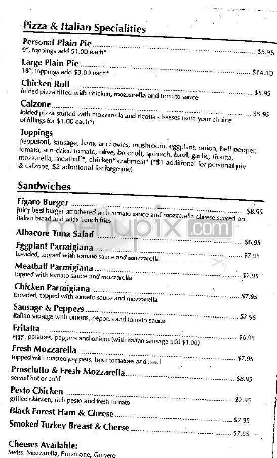Figaro - New York, NY menu_pic