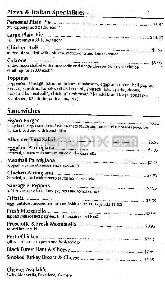 Figaro - New York, NY menu_pic