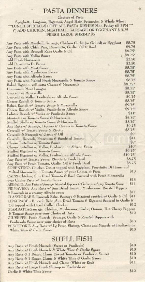 Filippo's On First - Hoboken, NJ menu_pic