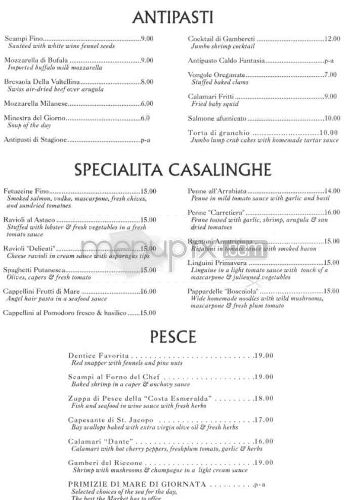 Fino - New York, NY menu_pic