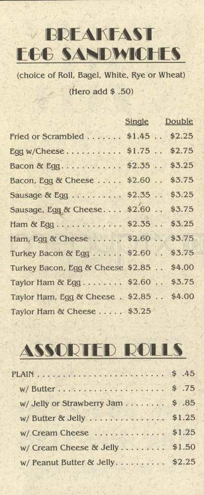 First Street Cafe & Deli - Hoboken, NJ menu_pic