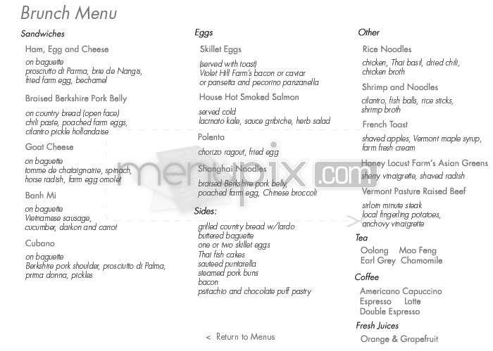 5 Ninth - New York, NY menu_pic