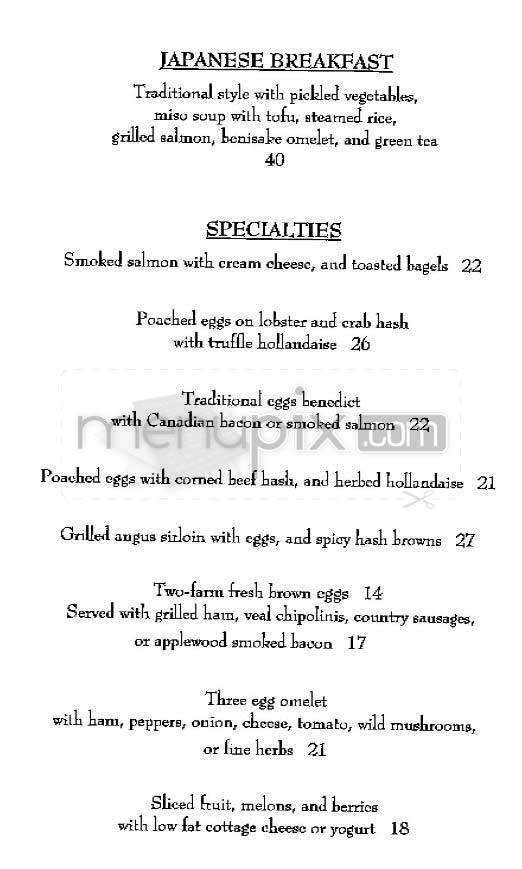 Fives (Peninsula Hotel) - New York, NY menu_pic