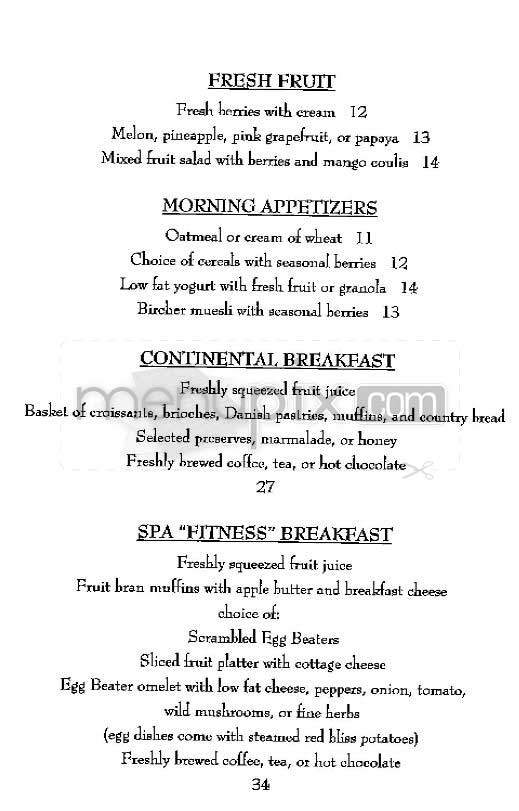 Fives (Peninsula Hotel) - New York, NY menu_pic