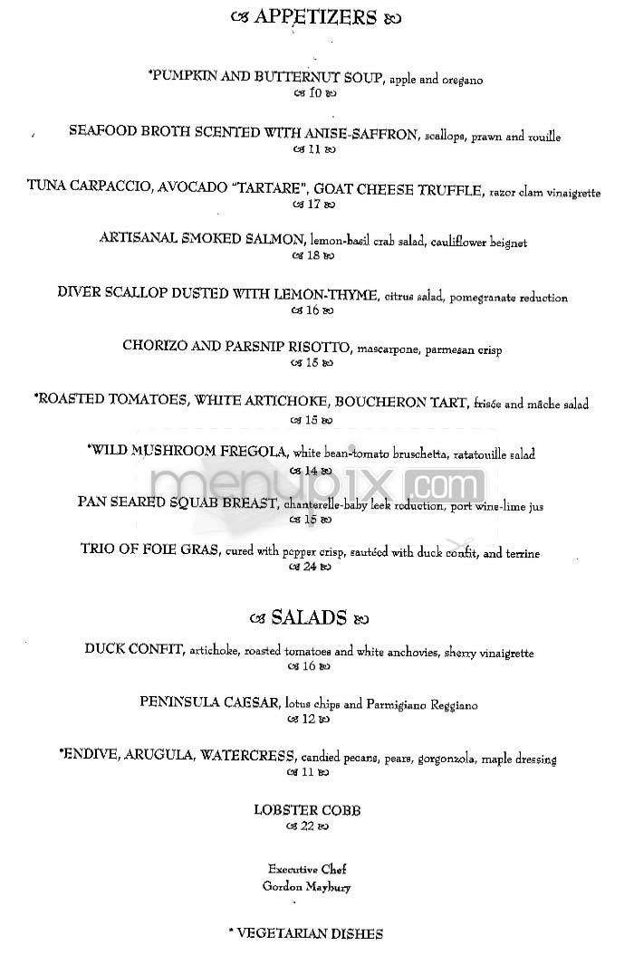 Fives (Peninsula Hotel) - New York, NY menu_pic