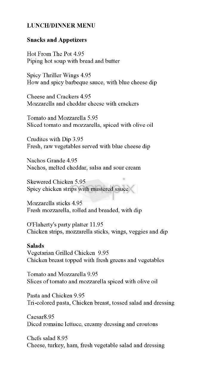 O'Flaherty's - New York, NY menu_pic