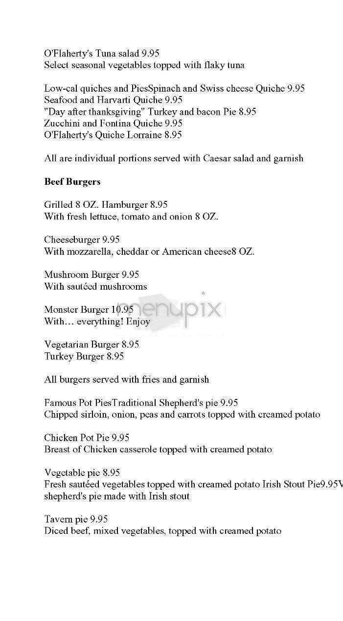 O'Flaherty's - New York, NY menu_pic