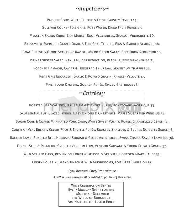 Fleur De Sel - New York, NY menu_pic