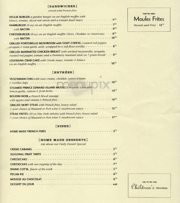Restaurant Florent - New York, NY menu_pic