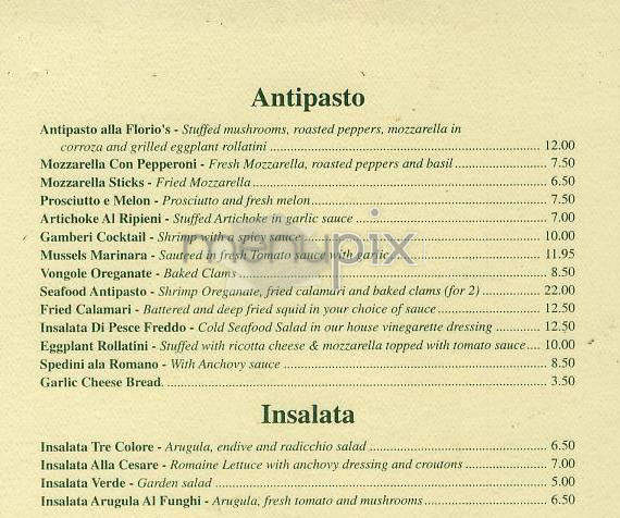 Florio's - New York, NY menu_pic