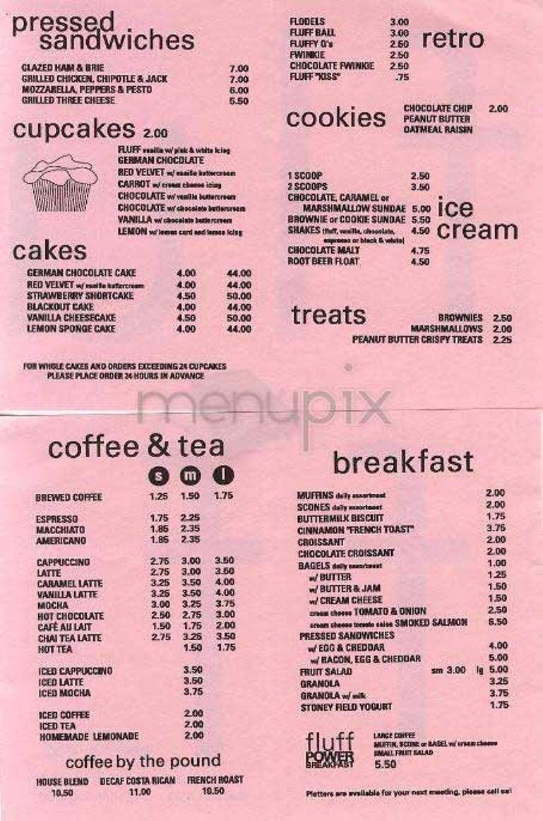 Fluff - New York, NY menu_pic