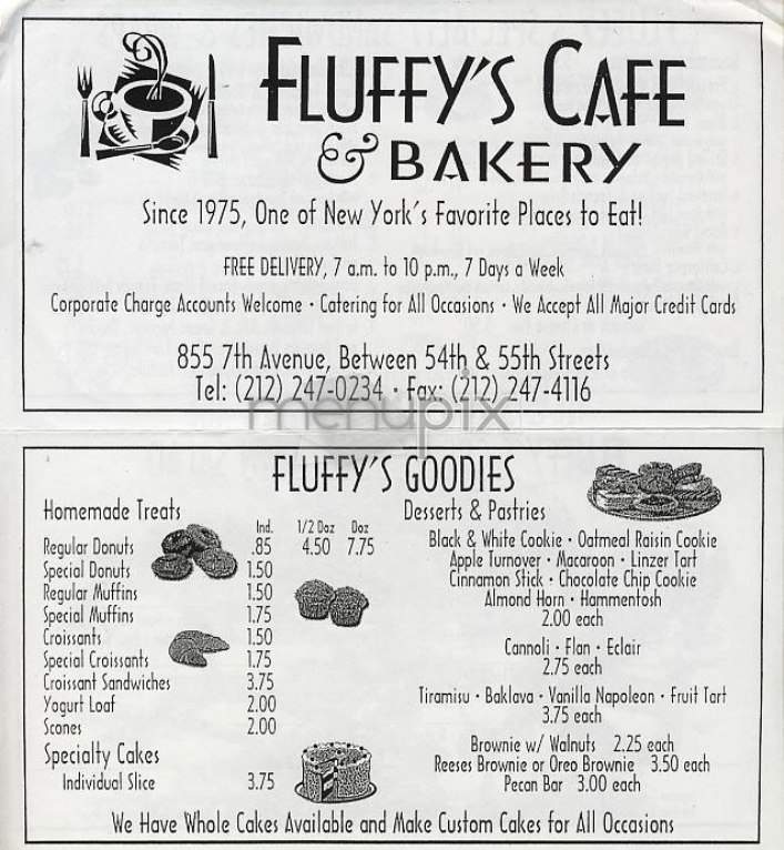 Fluffy's Cafe & Bakery - New York, NY menu_pic