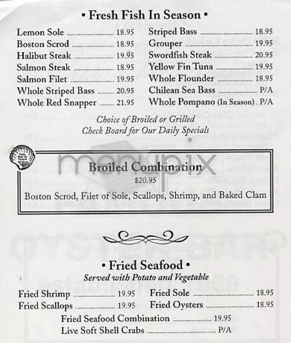 The Famous Oyster Bar - New York, NY menu_pic