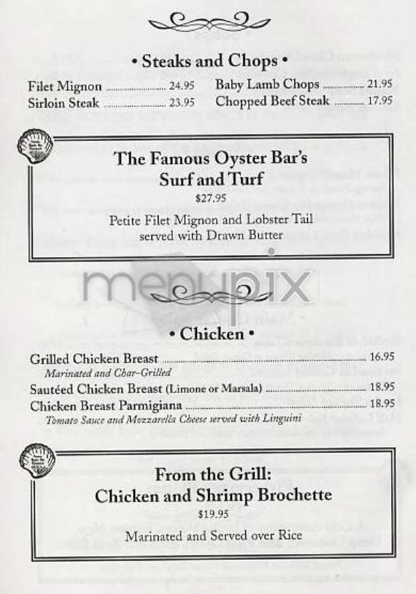 The Famous Oyster Bar - New York, NY menu_pic