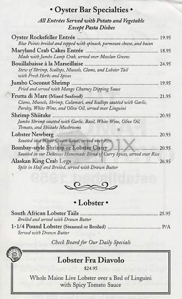 The Famous Oyster Bar - New York, NY menu_pic