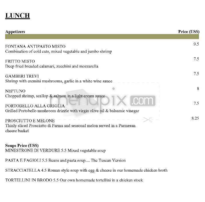Fontana Di Trevi - New York, NY menu_pic