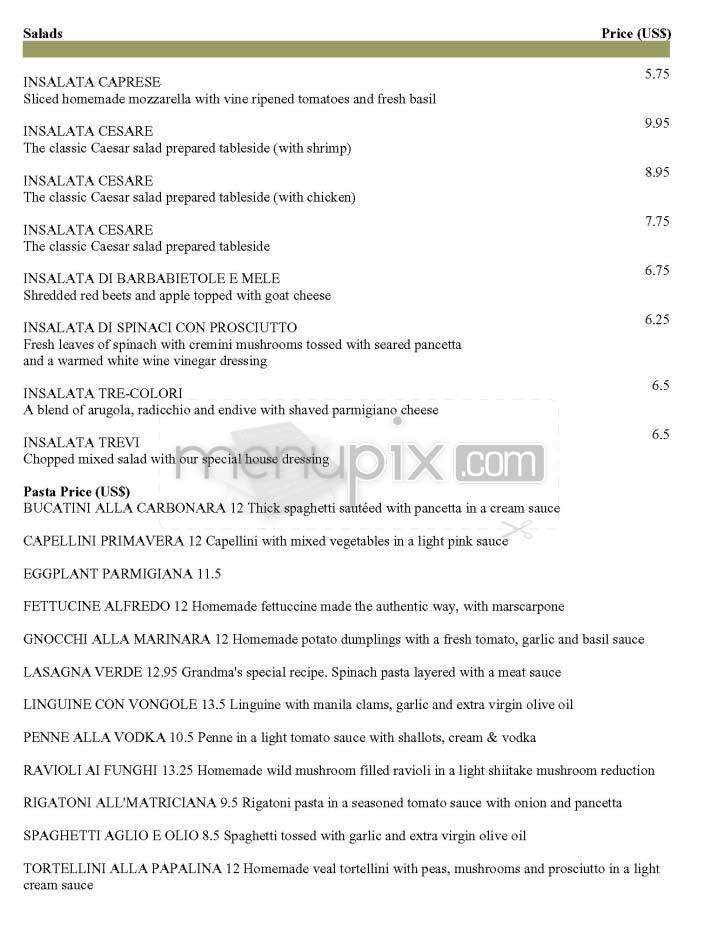 Fontana Di Trevi - New York, NY menu_pic