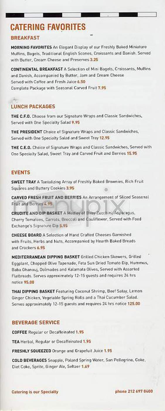 Food Exchange - New York, NY menu_pic