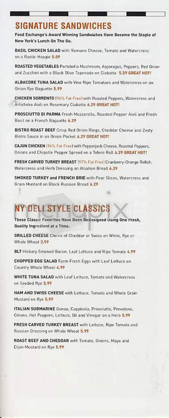 Food Exchange - New York, NY menu_pic