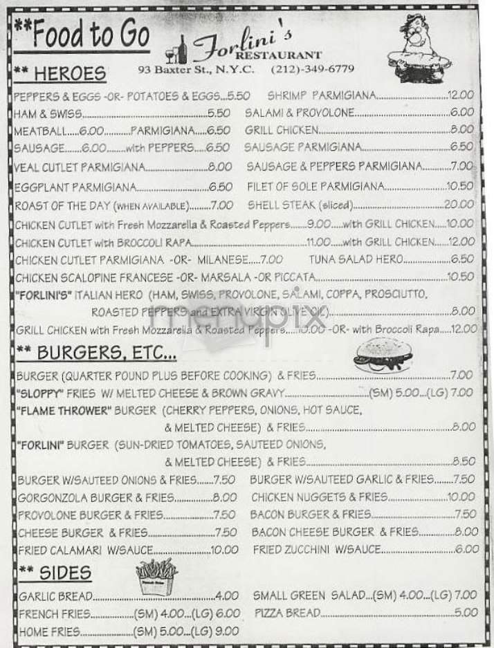 Forlini's - New York, NY menu_pic