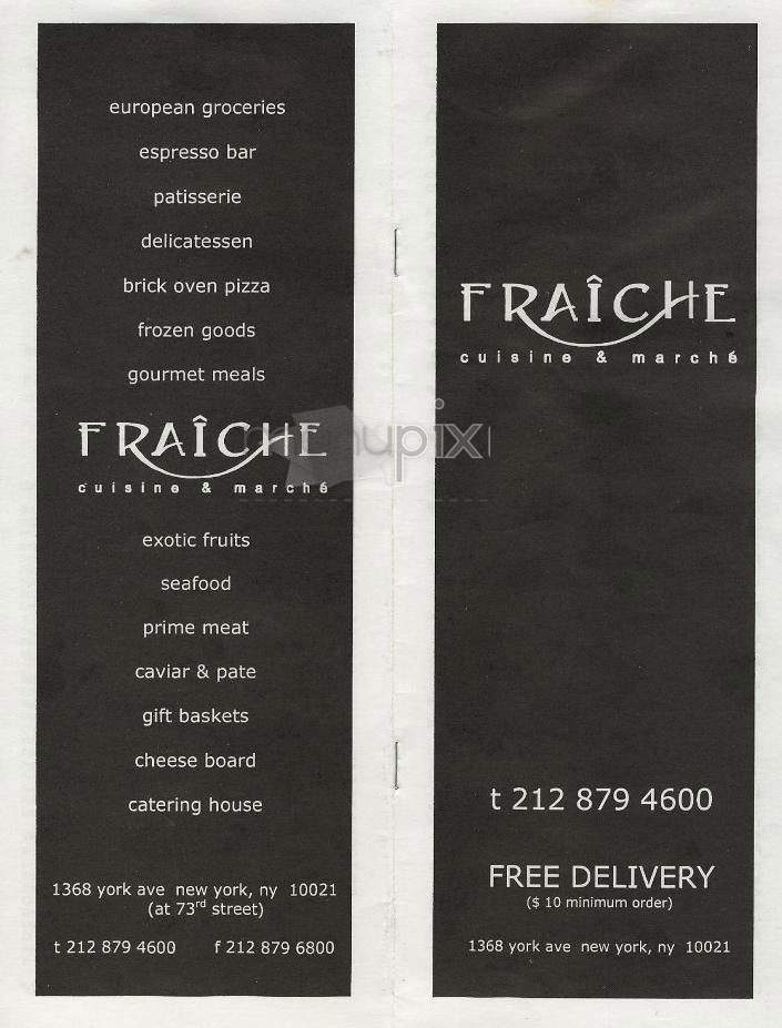 Fraiche - New York, NY menu_pic