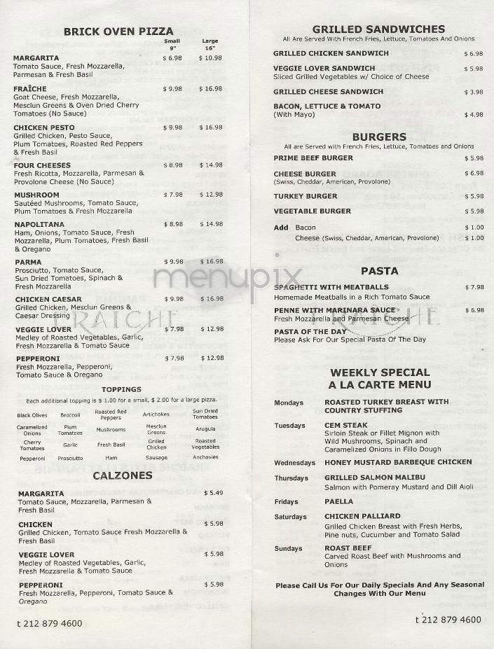 Fraiche - New York, NY menu_pic