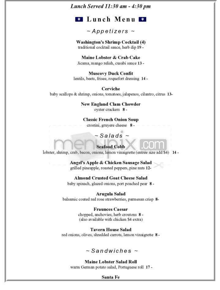 Fraunces Tavern - New York, NY menu_pic