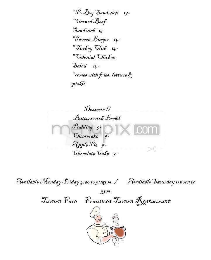 Fraunces Tavern - New York, NY menu_pic