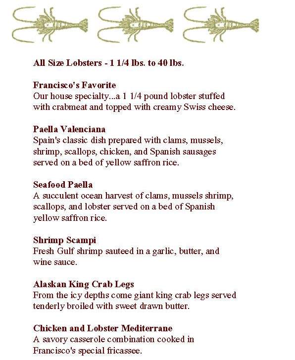 Francisco's Centro Vasco - New York, NY menu_pic