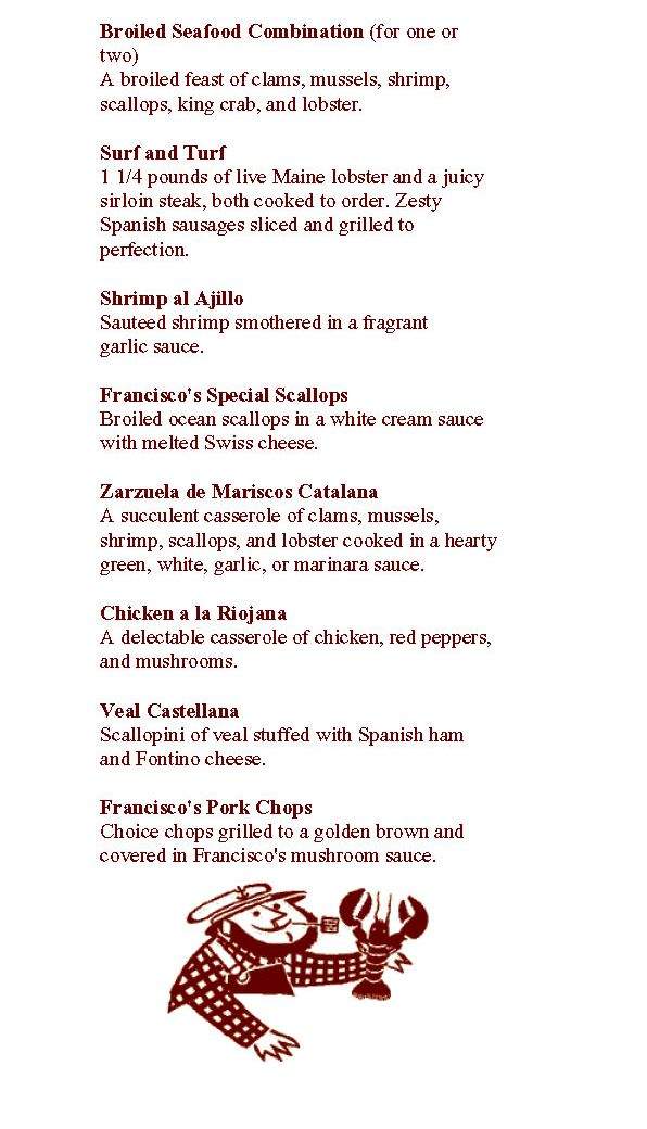Francisco's Centro Vasco - New York, NY menu_pic