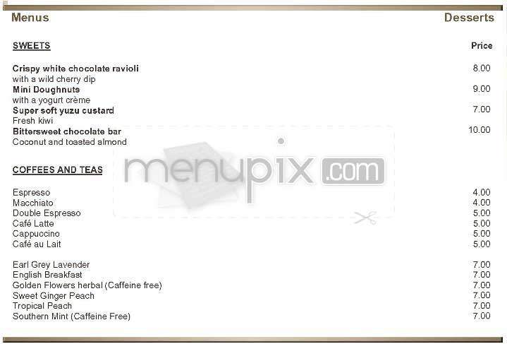 Frederick's - New York, NY menu_pic