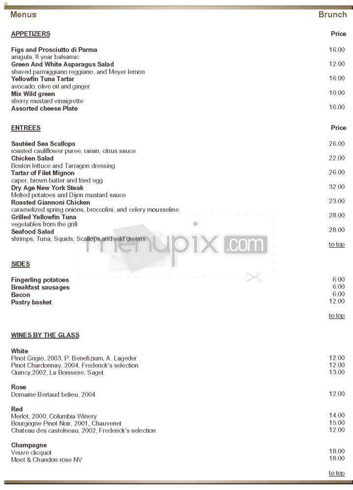 Frederick's Downtown - New York, NY menu_pic