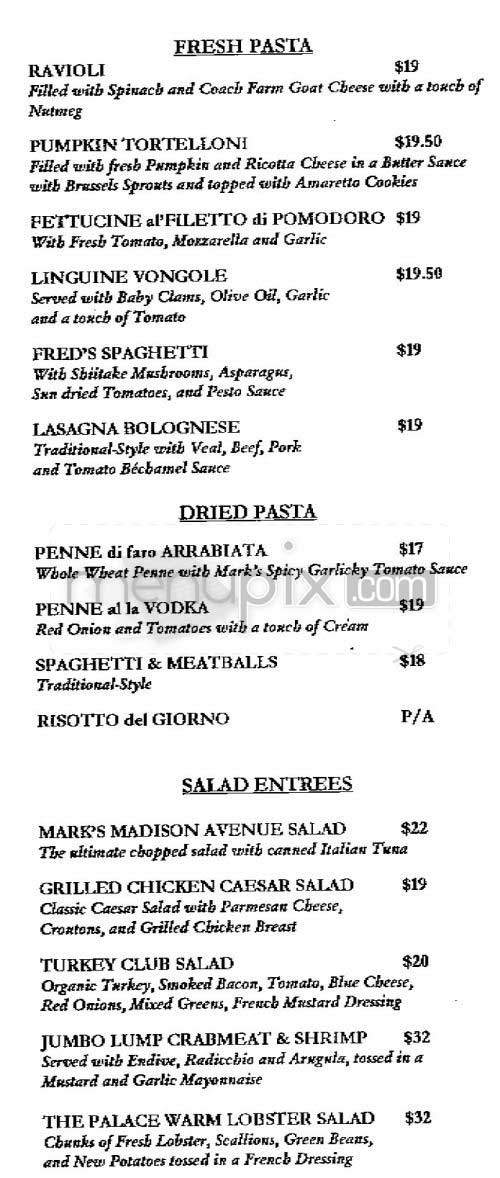 Fred's at Barneys - New York, NY menu_pic