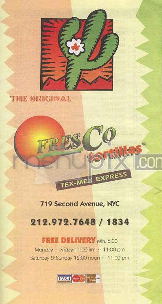 Fresco Tortilla Grill - New York, NY menu_pic