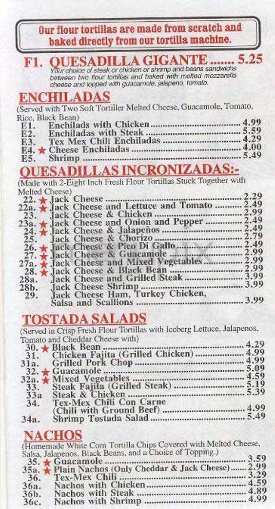 Fresco Tortillas - New York, NY menu_pic
