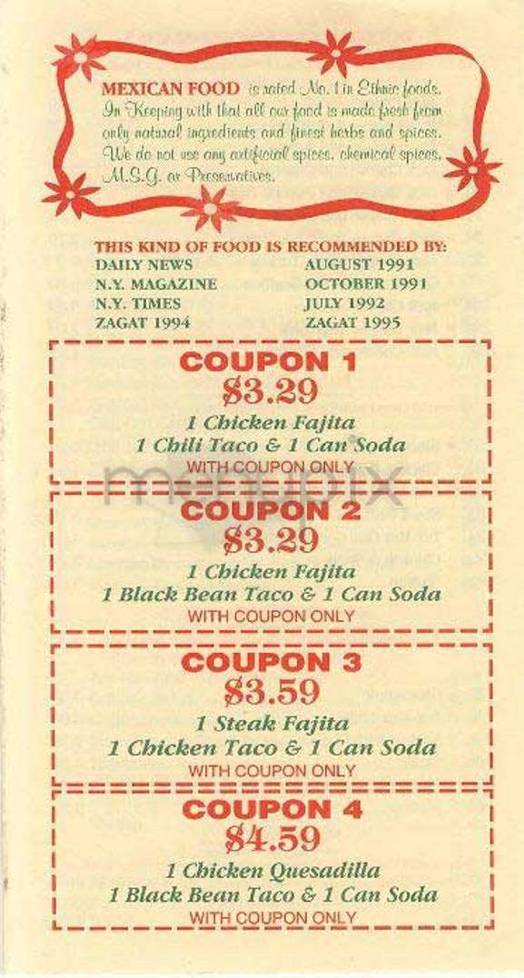 Fresco Tortillas - New York, NY menu_pic