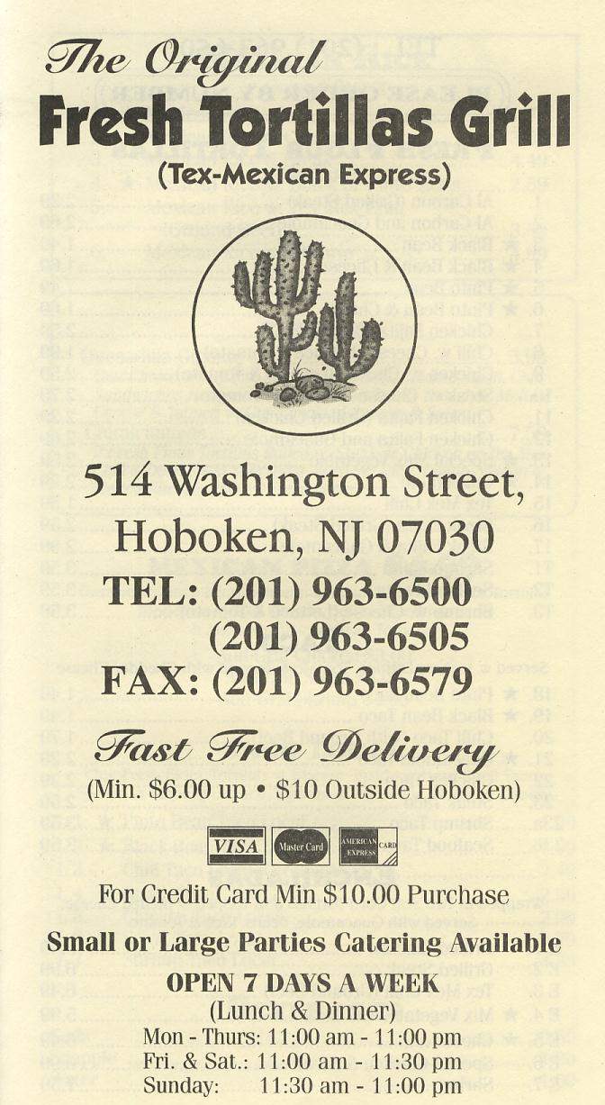 Fresh Tortillas Grill - Hoboken, NJ menu_pic