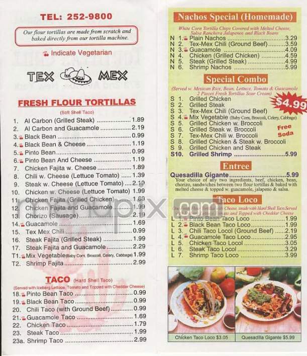Fresh Tortillas Grill - New York, NY menu_pic