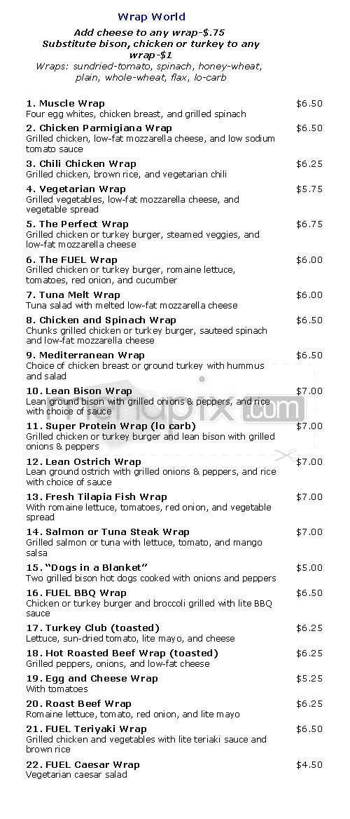 Fuel - New York, NY menu_pic