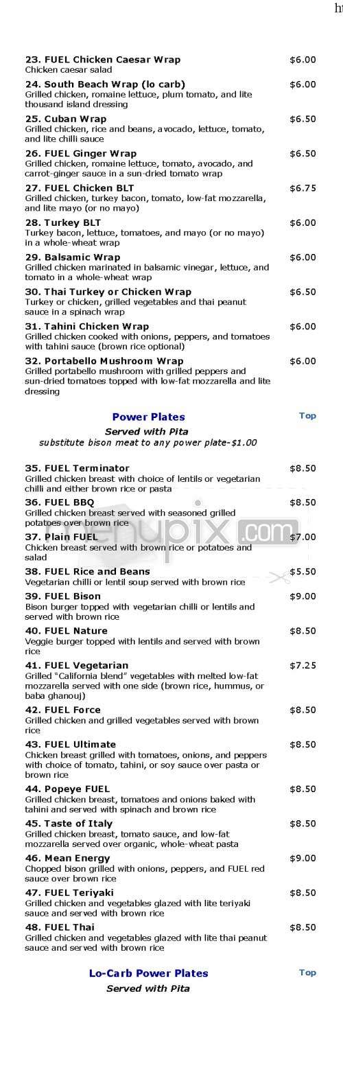 Fuel - New York, NY menu_pic