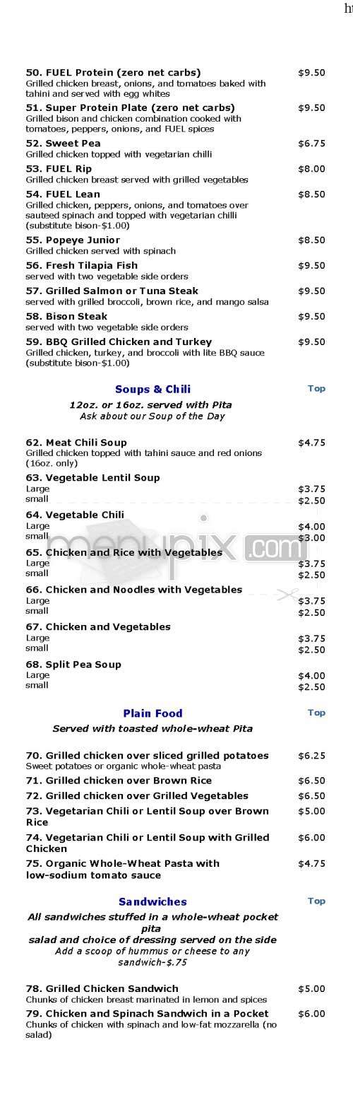Fuel - New York, NY menu_pic