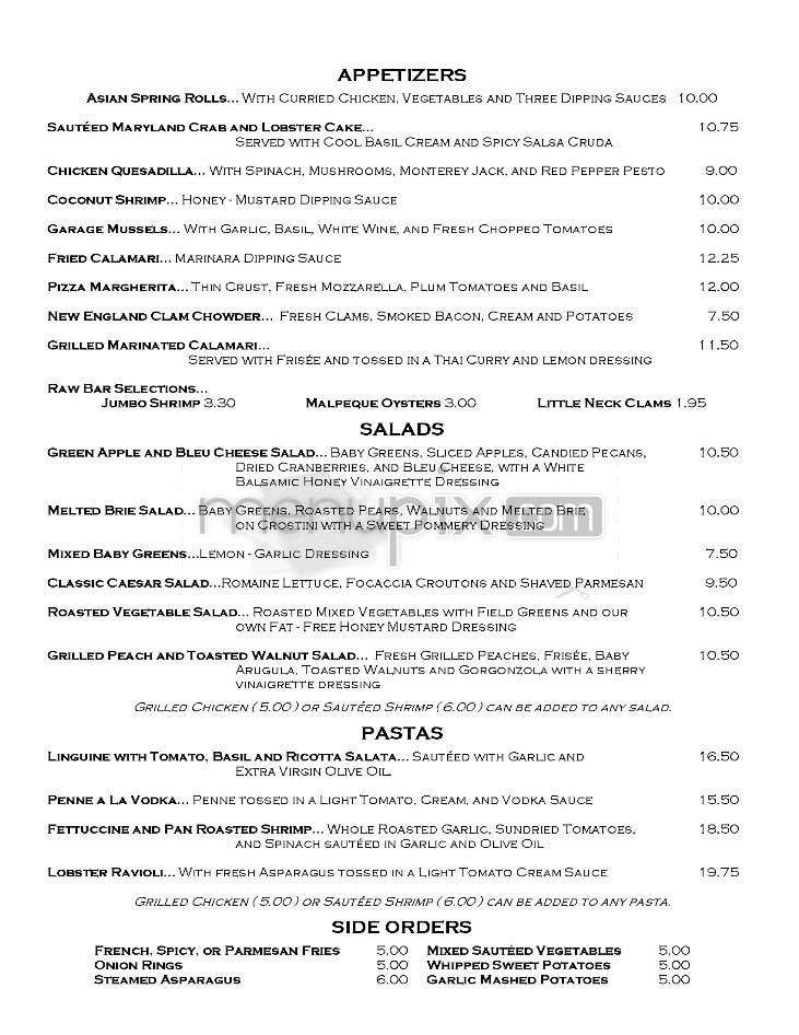 Garage - New York, NY menu_pic